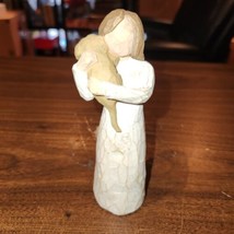 Willow Tree &quot;Angel of Friendship&quot; Ornament Sue Lordi 1999 w/Puppy Dog Figure 5&quot; - £6.85 GBP