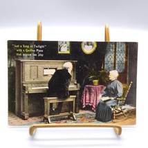 Antique Postcard Chilton Just a Song at Twilight Cecilian Piano Advertising - £20.11 GBP