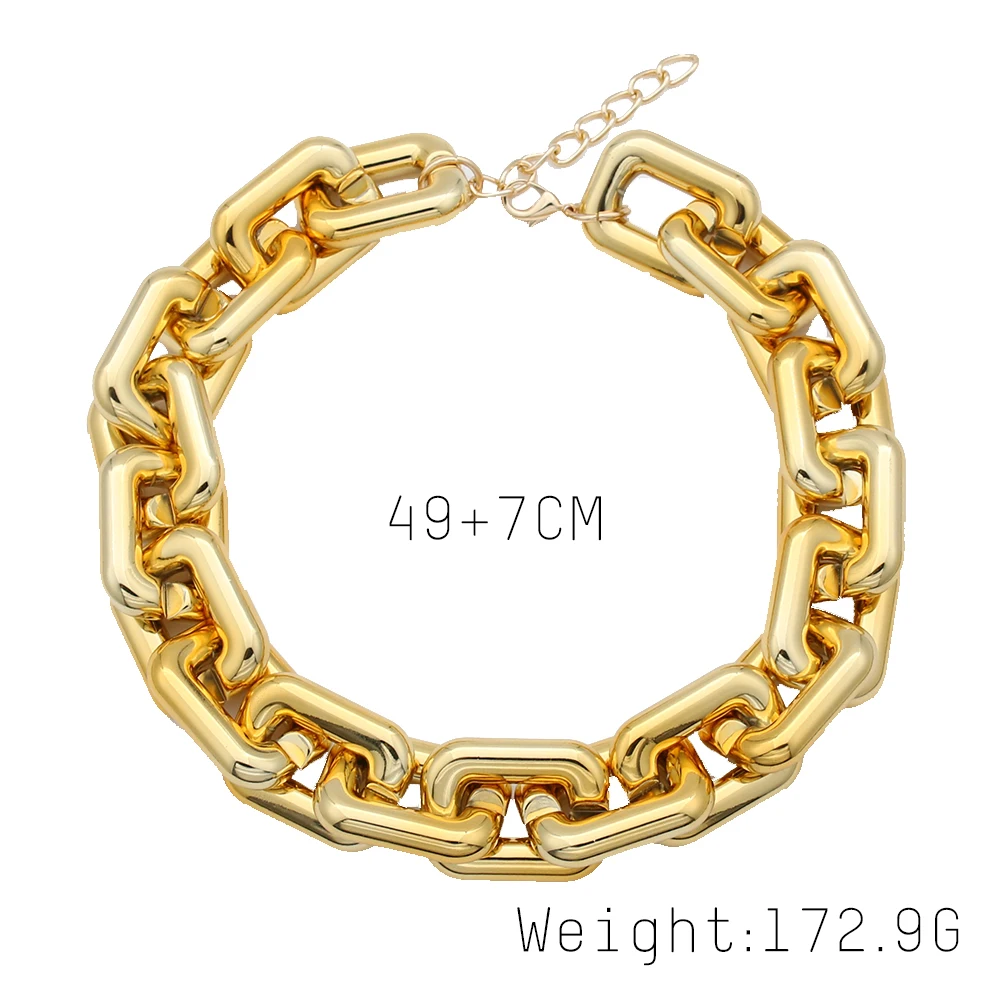 SRCOI Simple Punk CCB Chain Bracelet Exaggerated Geometric Square Twisted Thick  - £17.10 GBP