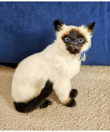 Vintage Real Rabbit Fur Siamese Kitten Kitty Cat Figure Soft Hair Solid ... - $653.93 MXN