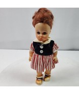 Vintage 1950s Doll Jointed 8 Inch Black White Red Clothing Eyes Open - €24,89 EUR