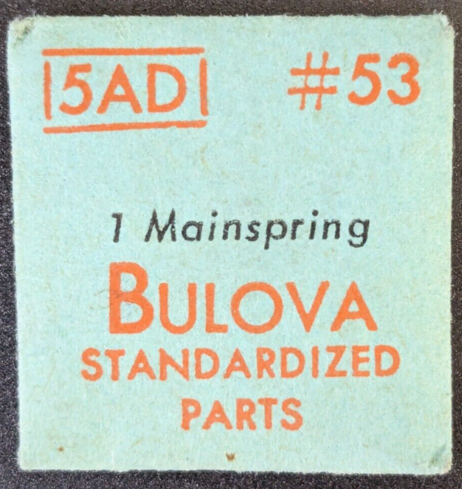 NOS NEW Genuine Bulova Cal. 5AD - Watch Mainspring - Part# 53 - $10.88