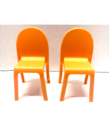 Barbie Dream House 2018 Set of 2 Orange Dining Room Chairs - $20.31 CAD
