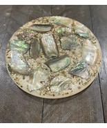 Vtg. MCM Abalone Shell Pacific Ocean Lucite Footed Trivet Hot Plate Hyle... - €12,73 EUR