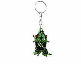 Mia Jewel Shop Frog Czech Glass Seed Bead 3D Figurine Keychain Metal Ring - Hand - £11.59 GBP