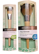 Eco Tools Full Powder Brush 1600 &amp; Classic Foundation Brush 1202 Set of 2 NEW! - £15.63 GBP