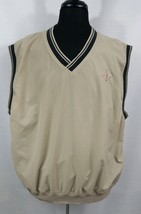 Port Authority Mens XL Golf Vest Tan Black Lined Warm Windbreaker Rain Protect - £16.66 GBP