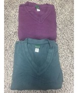 Clubfellow V-Neck Sweater Lot of 2 - Green Purple - Men&#39;s Large - Pullover - $40.53 CAD
