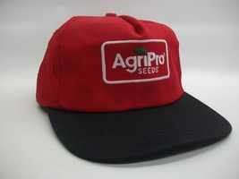 AgriPro Seeds Hat Vintage K Products Red Black Strapback Baseball Cap Made USA - £39.95 GBP