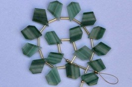 Natural, 17 Piece faceted Green Aventurine Fancy gemstone briolette beads, 11x17 - £43.85 GBP
