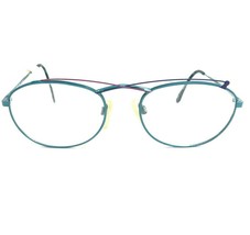 Vintage Meuca MOD.367 C04 Eyeglasses Frames Teal Blue Round 70s 60s 54-18-135 - £37.09 GBP