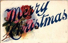 Vtg   Postcard Merry Christmas Greetings, Roses, Postmarked 1907 Altoona, PA - £5.05 GBP