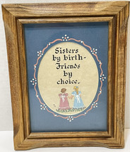 Vintage Marjorie Anderson Hand Painted Originals Framed Sisters by Birth 9 x 7&quot; - £12.52 GBP