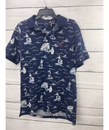 Polo Ralph Lauren Men Polo Shirt Medium Navy Sailboat Paddleboard Allove... - £16.87 GBP