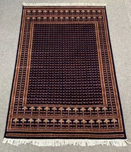 Fine Navy Blue 3x5 ft Handmade Carpet Oriental Area Rug - £269.91 GBP