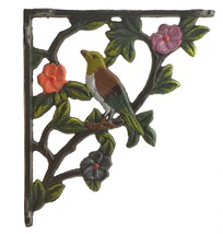 Decorative Cast Iron Wall Shelf Bracket Brace Bird On Branch Color 7.625... - £14.51 GBP