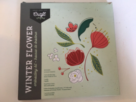 Craft Crush Winter Flower Embroidery Kit 7&quot; Hoop Needles Thread Canvas H... - £3.18 GBP