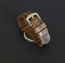 Brown Leather Watch Strap, 18mm 20mm 22mm 24mm, Handmade Distressed Watc... - $35.00
