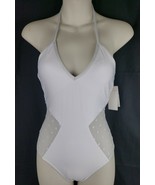 Ella Moss Swimsuit White Polka Dot Cutout One Piece Bathing Tied Womens ... - $321.72 MXN