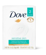 2pk Dove Beauty Bar Sensitive Skin Fragrance Free HYPOALLERGENIC  4oz each - £17.91 GBP