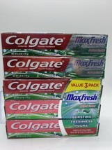 (5) Colgate Max Fresh Toothpaste with Mini Breath Strips Clean Mint 6oz - £11.86 GBP