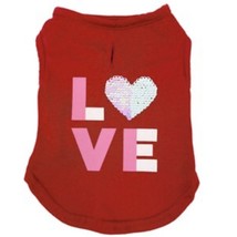 Unique Petz Heart Flip Sequin &quot;Love&quot; Dog T-Shirt Size XS - $185.81 MXN
