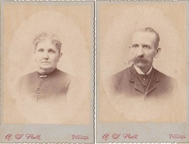 Hamlin R. Butterfield &amp; Wife Lucinda D. Plummer (2) Cabinet Photos, Maine - £27.57 GBP