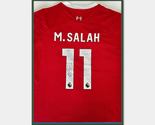 Mohamed Salah Signed Framed Liverpool FC Red Jersey With COA - $340.00