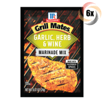 6x Packets McCormick Grill Mates Garlic Herb &amp; Wine Flavor Marinade Mix | .87oz - £15.73 GBP