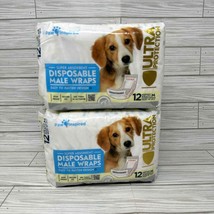 24 Paw Inspired Disposable Male Dog Wraps Belly Band Diapers M 2 12Ct Packs - $18.78
