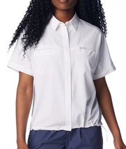 Columbia Women&#39;s Boundless Trek Short Sleeve Button Up White Omni Shade Size XXL - $23.36