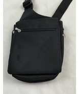 Travelon BLACK Nylon Shoulder Crossbody Sling Bag Anti Theft MULTI Zip P... - $29.69