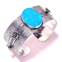 Blue Titanium Drusy Oval Gemstone Ethnic Gifted Jewelry Bangle Adjustabl... - £10.17 GBP