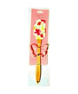 Ciroa Butterfly Floral Spatula Cookie Cutter Set Silicone Wood Handle Pink Green