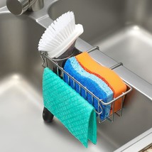 3-In-1 Sponge Holder For Kitchen Sink, Movable Brush Holder + Dish Cloth Hanger, - £15.85 GBP