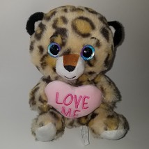 Hobby Lobby Valentine&#39;s Day Leopard Plush LOVE ME Pink Heart 7&quot; Stuffed ... - £11.61 GBP