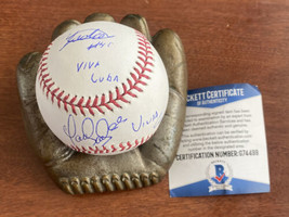 Yaisel Sierra Yadir Alverez Signed Autographed Baseball ROMLB Beckett Viva Cuba - £46.92 GBP