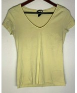 H&amp;M Basic Womens Medium V-Neck Yellow Blouse - £6.02 GBP