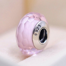 Pink Fascinating Faceted Murano Glass Charm Bead For European Bracelet - £7.97 GBP