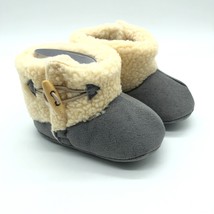 Toddler Boys Girls Winter Boots Faux Suede Faux Fur Gray Ivory US Size 5 - £7.83 GBP