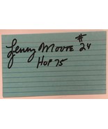 Lenny Moore Signed Autographed &#39;HOF 75&#39; 3x5 Index Card - $285.10 MXN