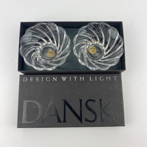 DANSK Design With Light Set of 2 Glass Crystal Cups New  - £22.02 GBP