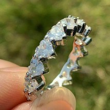 Imitación Diamante Corazón Eternidad Completo Anillo de Boda Oro Blanco Plateado - £208.11 GBP