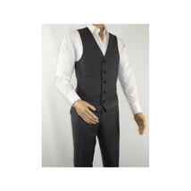 Men's RENOIR Vest Wool 140's Adjustable, Full Lining 508-3 Mid Gray image 2
