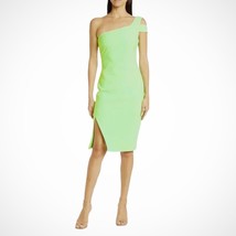 Likely Revolve One Shoulder Packard Cocktail Sheath Dress 6 Neon Green P... - £129.44 GBP
