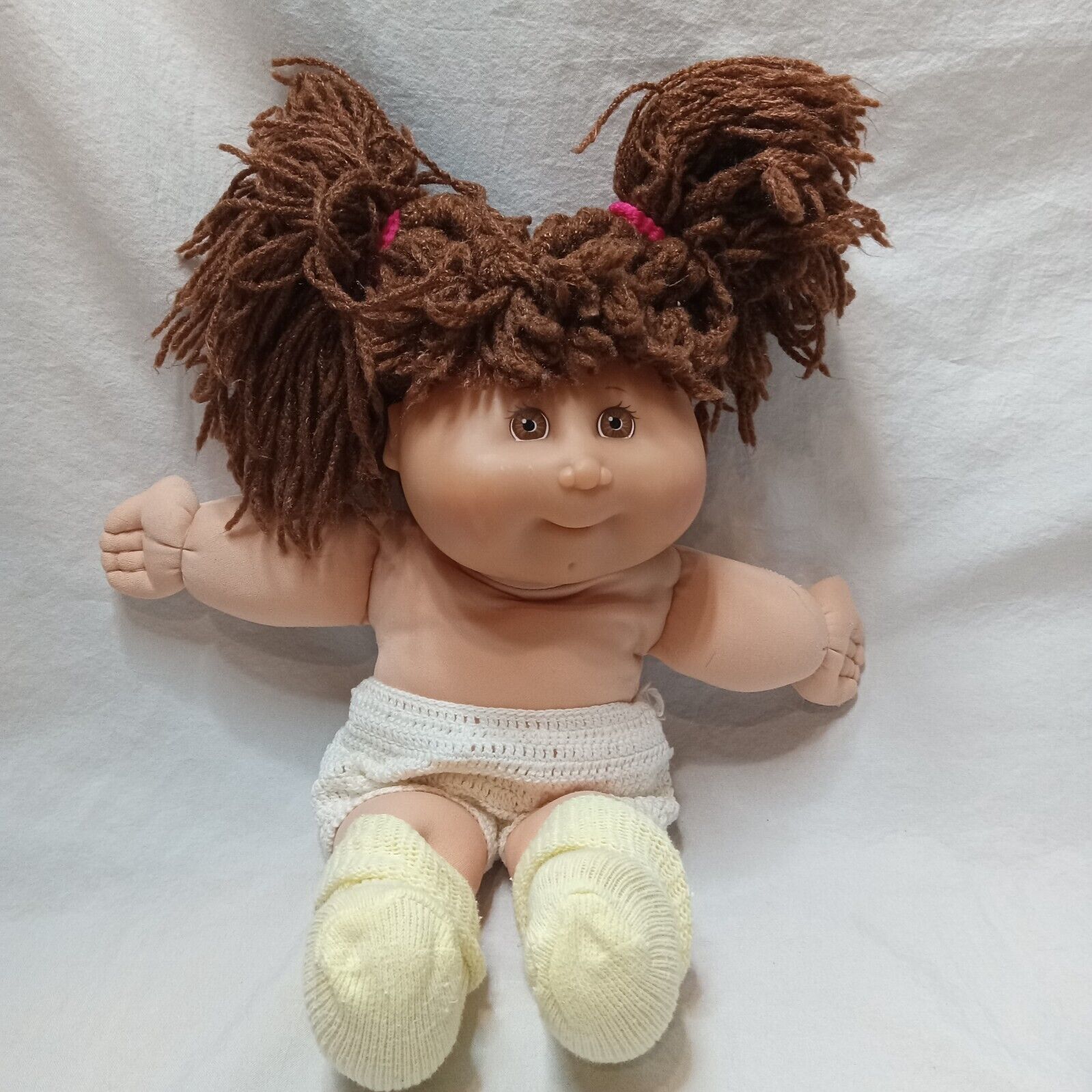 Vintage Mattel Cabbage Patch Kids Brown Hair Girl Doll Brown Eyes 1988 - £8.25 GBP
