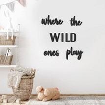 Playroom Wall Decor, Where The Wild Ones Play Room Sign Wooden Wall Art Decorati - £30.36 GBP