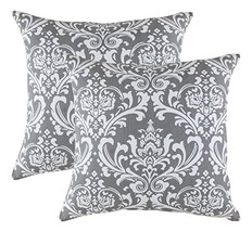 TreeWool (Pack of 2 Decorative Throw Pillow Covers Damask Accent 100% Cotton Cus - £13.30 GBP