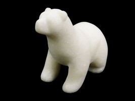 White Marble Figurine, Standing Polar Bear, Paperweight, Shelf Decoration - $68.55