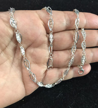 sterling silver milor fancy links chain 8 grams 16” long  - £35.14 GBP